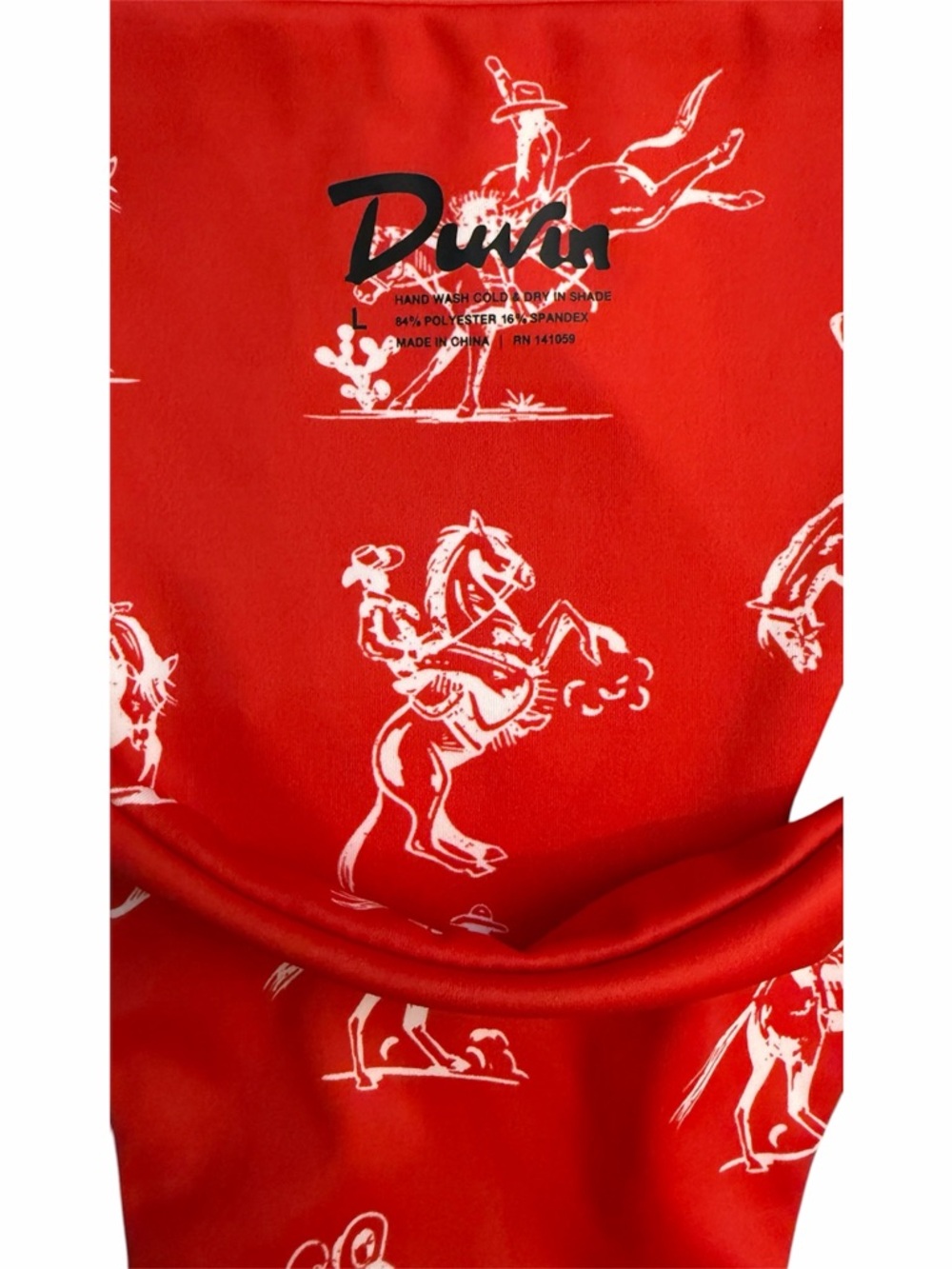 Duvin Red Cowboy Cheeky Bikini Bottom with Adjustable Sides - Picture 6 of 10